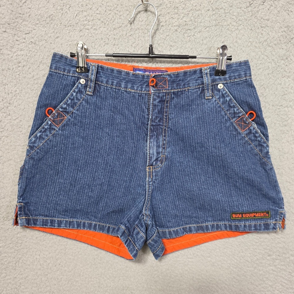 Vintage BUM Equipment Denim Shorts Size 7 Womens Artsy Boho Y2K Skater